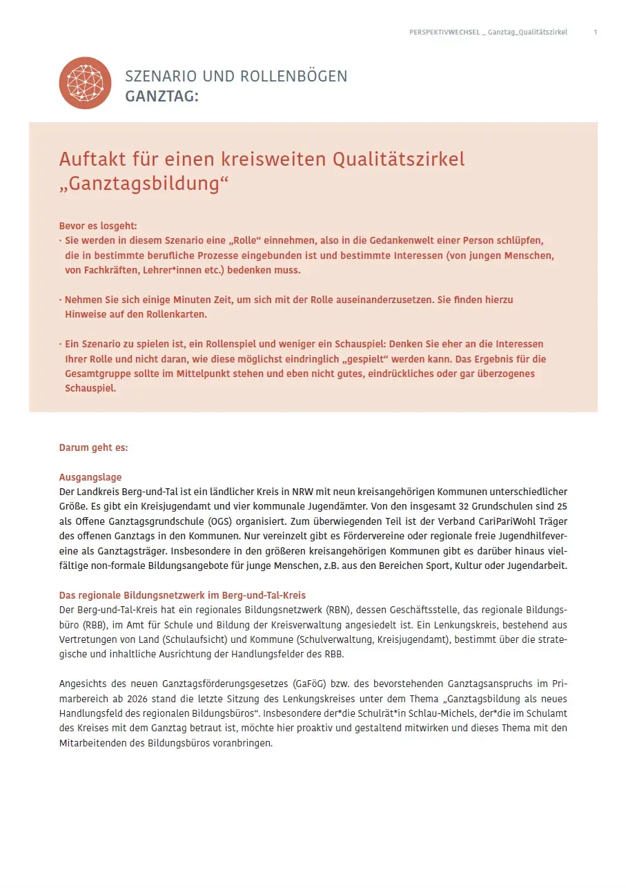 Titelseite Szenario Ganztag