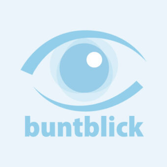 Logo buntblick blau